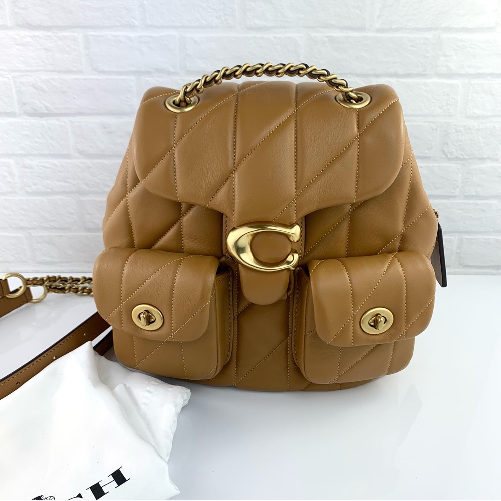 Coach Tabby Quilted Leather Convertible Backpack Honey Brown $495 - Picture 2 of 16